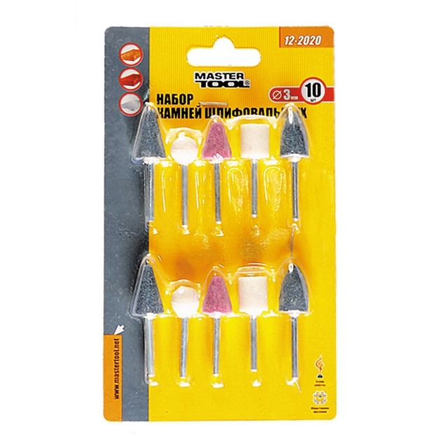 Шлифовальные камни MASTERTOOL 3 мм, набор 10 шт, 12-2020, фото , изображение 2 | SNABZHENIE.com.ua