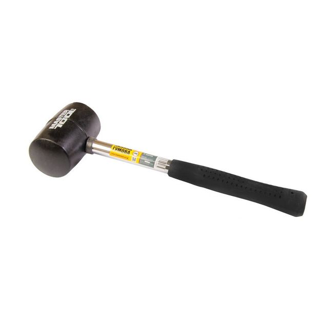 Киянка резинова MASTERTOOL 55 мм 340 г металевою рукояткою чорна 02-1301, фото  | SNABZHENIE.com.ua