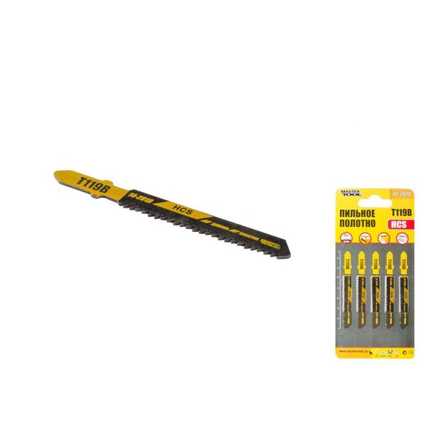 Полотно пильное для лобзика MASTERTOOL по дереву 5 шт 12TPI 77 мм, фото  | SNABZHENIE.com.ua