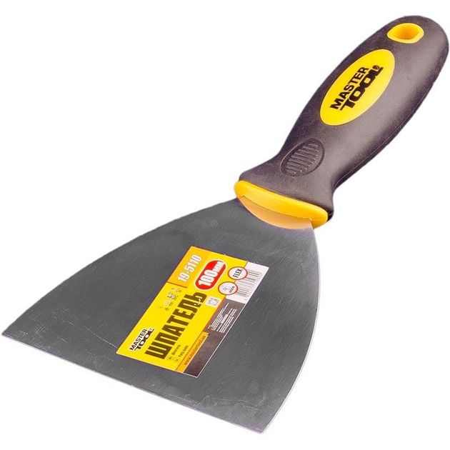 Шпатель MASTERTOOL FLEX 100 мм с ручкой TPR 19-5110, фото  | SNABZHENIE.com.ua