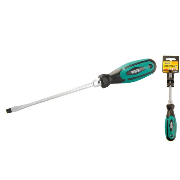 Отвёртка плоская MASTERTOOL SL6*150 усиленная, фото  | SNABZHENIE.com.ua