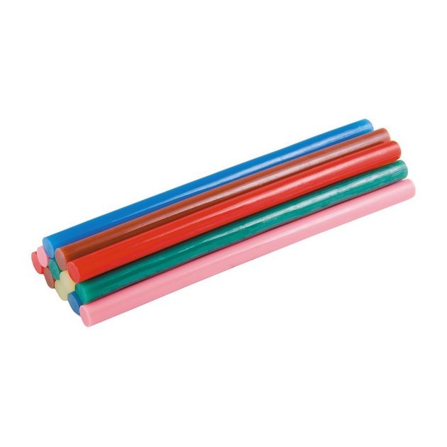 Клеевые стержни MASTERTOOL 11.2x200 мм 12 шт цветные 42-0155, фото  | SNABZHENIE.com.ua