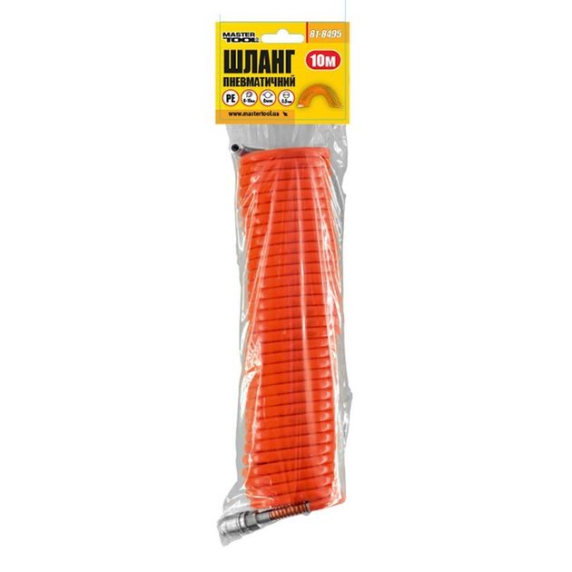 Шланг спиральный полиэтиленовый MASTERTOOL 5,5x8 мм, 10 м, фото , изображение 2 | SNABZHENIE.com.ua