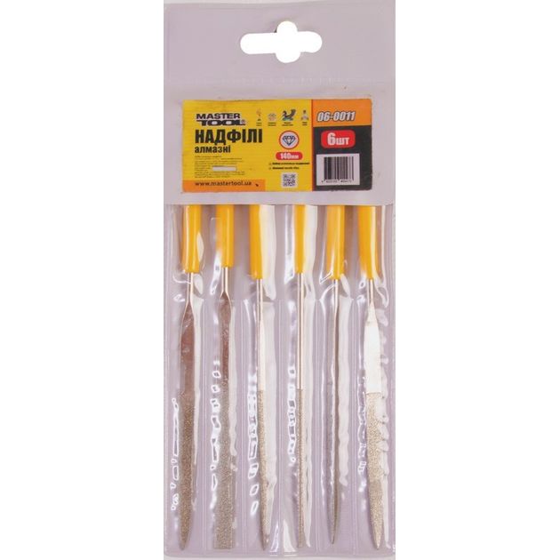 Набір алмазних надфилей MASTERTOOL 140 мм, 6 шт (06-0011), фото , зображення 2 | SNABZHENIE.com.ua Набір алмазних надфилей MASTERTOOL 140 мм, 6 шт (06-0011), фото , зображення 2 | SNABZHENIE.com.ua