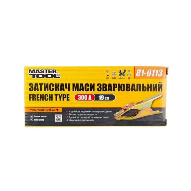 Зажим массы сварочный MASTERTOOL 300 А, тип French, 81-0113, фото , изображение 2 | SNABZHENIE.com.ua