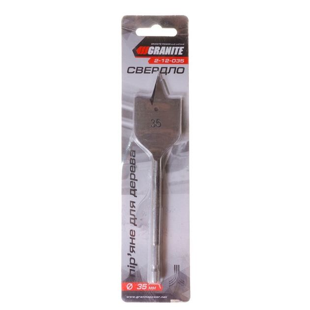 Сверло для дерева GRANITE перьеве 35 мм 6-гранний хвостовик 1/4 2-12-035, фото , зображення 2 | SNABZHENIE.com.ua