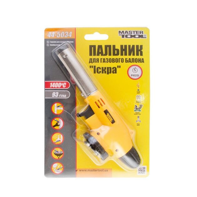 Горелка MASTERTOOL Искра с пьезоподжигом для газового баллона Ø20 мм, фото , изображение 2 | SNABZHENIE.com.ua
