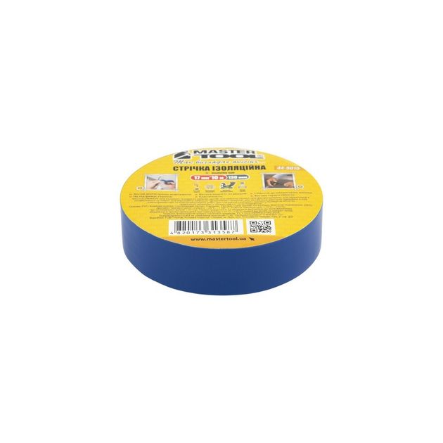 Изоляционная лента MASTERTOOL 0.15 мм 17 мм 10 м 10 шт синяя 44-9010, фото  | SNABZHENIE.com.ua