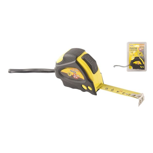 Рулетка MASTERTOOL 3 м с магнитами и 2 фиксаторами 61-3016, фото  | SNABZHENIE.com.ua