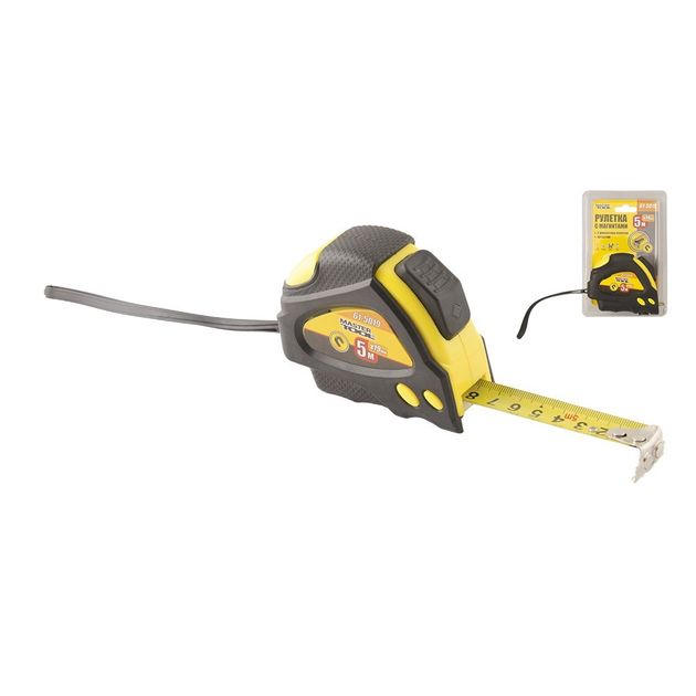 Рулетка з магнітами MASTERTOOL 5 м 19 мм 2 фіксатора 61-5019, фото  | SNABZHENIE.com.ua