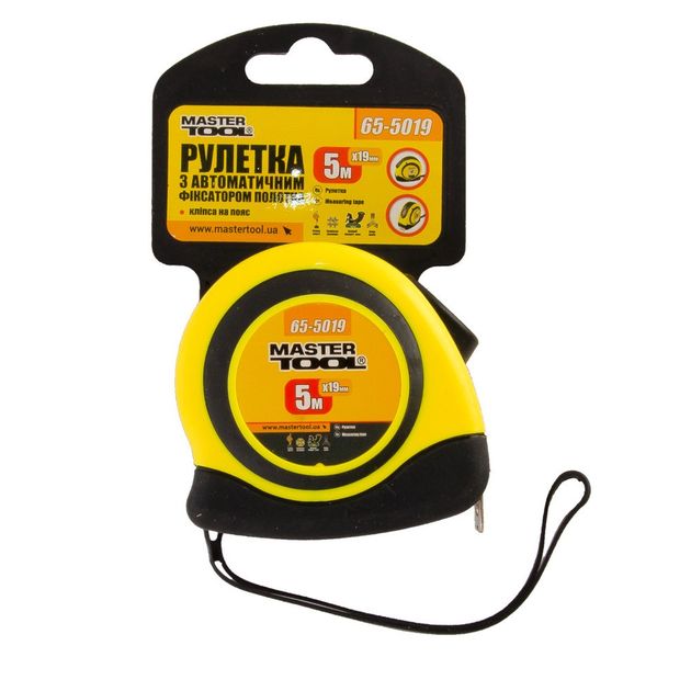 Рулетка MASTERTOOL 5 м с фиксатором 19 мм 65-5019, фото , изображение 2 | SNABZHENIE.com.ua Рулетка MASTERTOOL 5 м с фиксатором 19 мм 65-5019, фото , изображение 2 | SNABZHENIE.com.ua