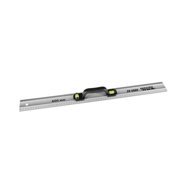 Строительная линейка MASTERTOOL 60 см с ручкой и 2 капсулами, фото  | SNABZHENIE.com.ua