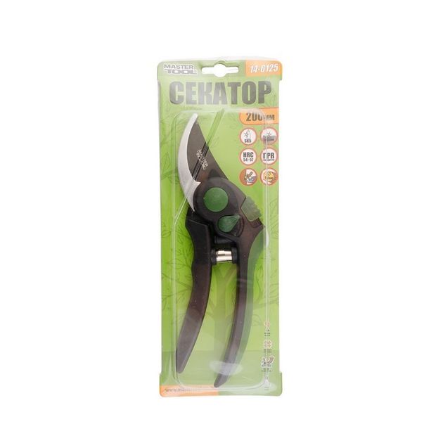 Секатор садовий MASTERTOOL 200 мм, ручки ABS+TPR, лезо SK5+тефлон, регулятор розкриття лезвій 14-6125, фото , зображення 2 | SNABZHENIE.com.ua Секатор садовий MASTERTOOL 200 мм, ручки ABS+TPR, лезо SK5+тефлон, регулятор розкриття лезвій 14-6125, фото , зображення 2 | SNABZHENIE.com.ua