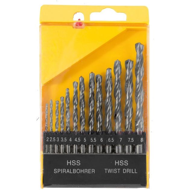 Набор сверл MASTERTOOL 13 шт HSS (2-8 мм) в пластиковой коробке, фото , изображение 2 | SNABZHENIE.com.ua