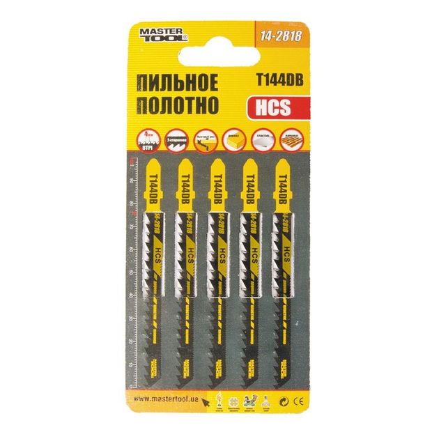 Полотно пильное MASTERTOOL для лобзика по дереву 5 шт 100 мм T144DB, фото , изображение 2 | SNABZHENIE.com.ua Полотно пильное MASTERTOOL для лобзика по дереву 5 шт 100 мм T144DB, фото , изображение 2 | SNABZHENIE.com.ua