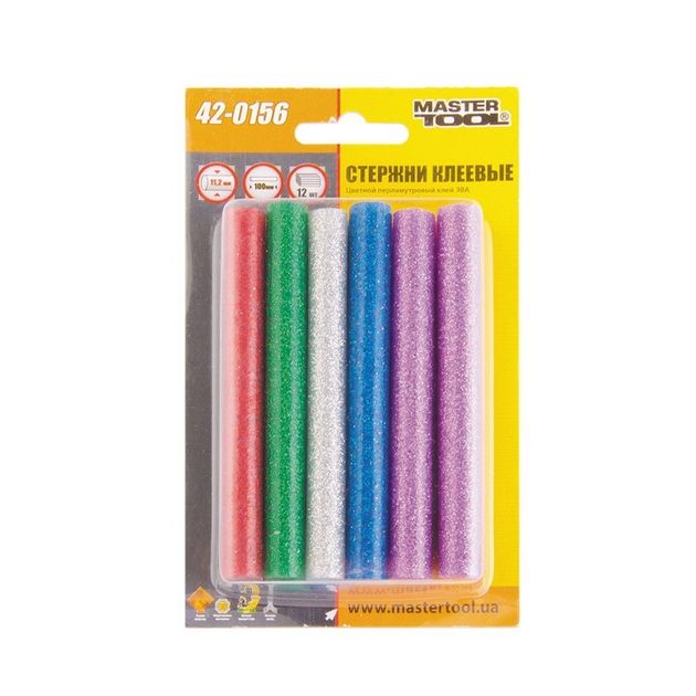 Клеевые стержни MASTERTOOL 11.2х100 мм 12 шт перламутровые, фото , изображение 2 | SNABZHENIE.com.ua Клеевые стержни MASTERTOOL 11.2х100 мм 12 шт перламутровые, фото , изображение 2 | SNABZHENIE.com.ua