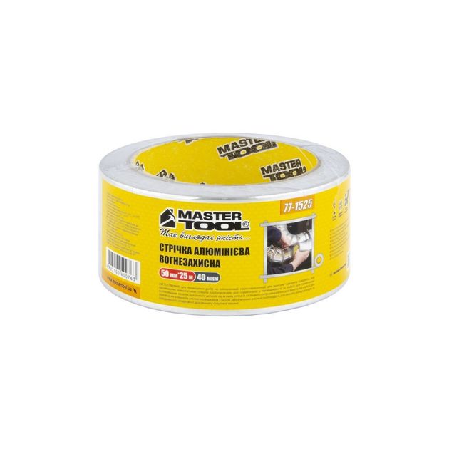 Алюминиевый скотч MASTERTOOL 50 мм 25 м 77-1525, фото  | SNABZHENIE.com.ua