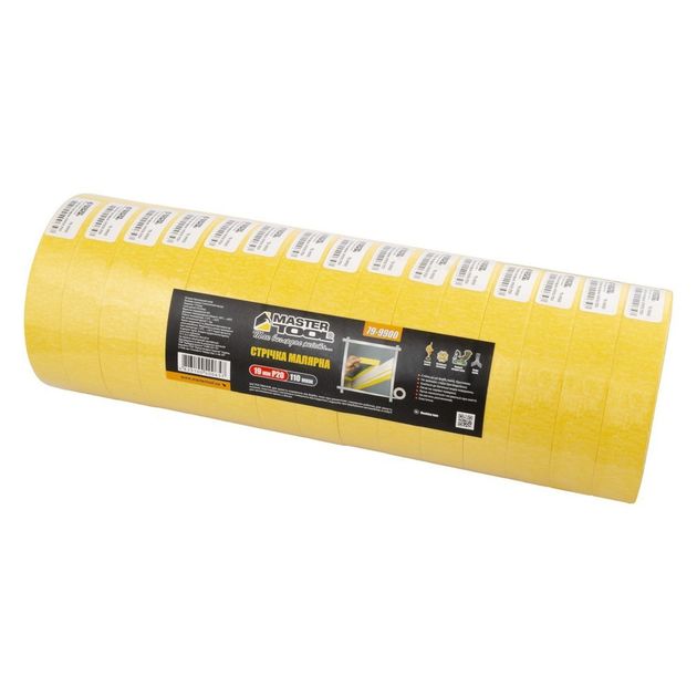 Лента малярна MASTERTOOL 19 мм 20 м 79-9900, фото , зображення 3 | SNABZHENIE.com.ua