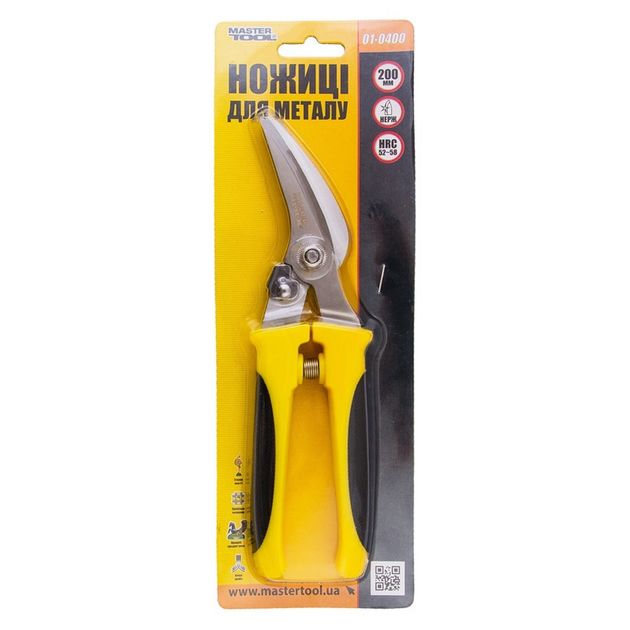 Ножницы по металлу MASTERTOOL 200 мм, нержавеющие, 01-0400, фото , изображение 2 | SNABZHENIE.com.ua Ножницы по металлу MASTERTOOL 200 мм, нержавеющие, 01-0400, фото , изображение 2 | SNABZHENIE.com.ua