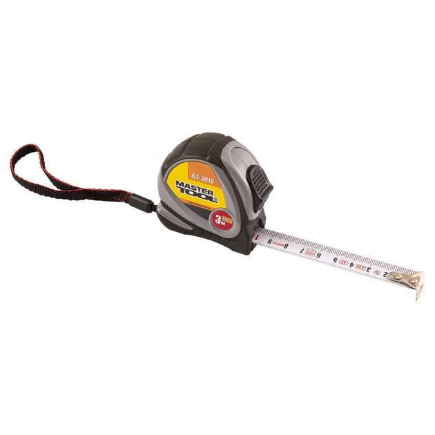 Рулетка MASTERTOOL 3 м 16 мм с фиксатором 63-3016, фото  | SNABZHENIE.com.ua