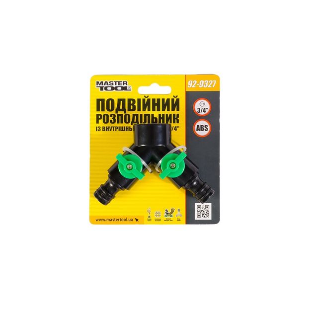 Розподільник подвійний для конектора MASTERTOOL 1/2 з регулюванням 92-9327, фото , зображення 2 | SNABZHENIE.com.ua Розподільник подвійний для конектора MASTERTOOL 1/2 з регулюванням 92-9327, фото , зображення 2 | SNABZHENIE.com.ua