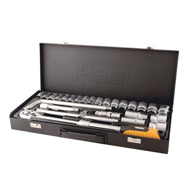 Набор насадок MASTERTOOL PROFI CrV 1/2 8-32 мм, 26 шт, кейс, фото  | SNABZHENIE.com.ua