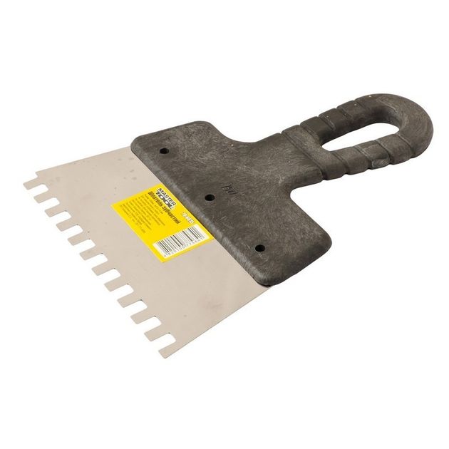 Зубчатый шпатель MASTERTOOL 150х6х6 мм 19-6615, фото  | SNABZHENIE.com.ua