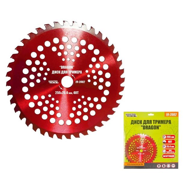 Диск триммера MASTERTOOL DRAGON 255х25.4х40Т с победитом 19-2002, фото  | SNABZHENIE.com.ua