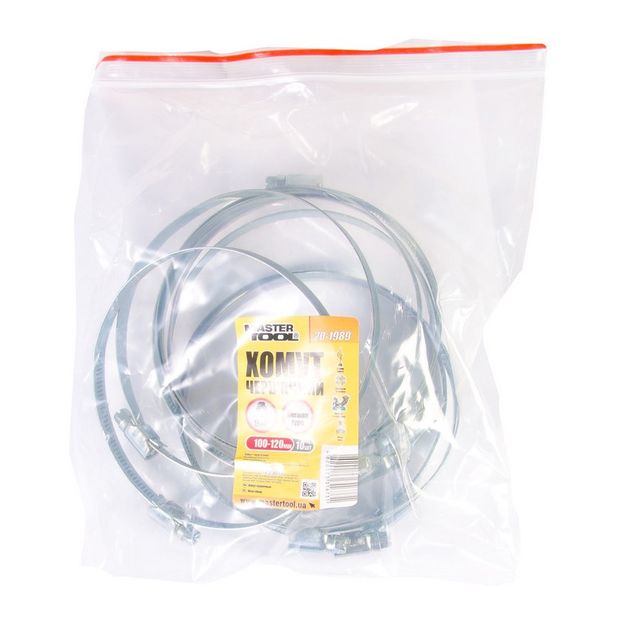 Хомут червячний оцинкований MASTERTOOL German type 9.0 мм Ø100-120 мм 10 шт 20-1989, фото , зображення 2 | SNABZHENIE.com.ua Хомут червячний оцинкований MASTERTOOL German type 9.0 мм Ø100-120 мм 10 шт 20-1989, фото , зображення 2 | SNABZHENIE.com.ua