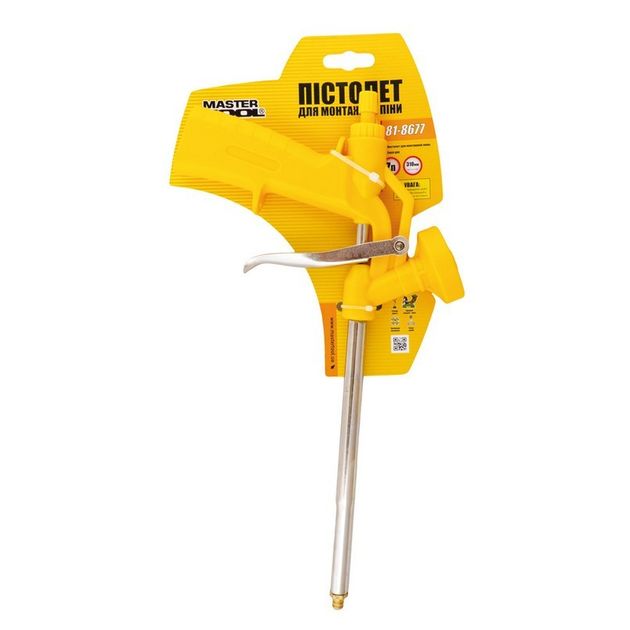 Пістолет для монтажної піни MASTERTOOL 310 мм пластиковий корпус 81-8677, фото , зображення 2 | SNABZHENIE.com.ua