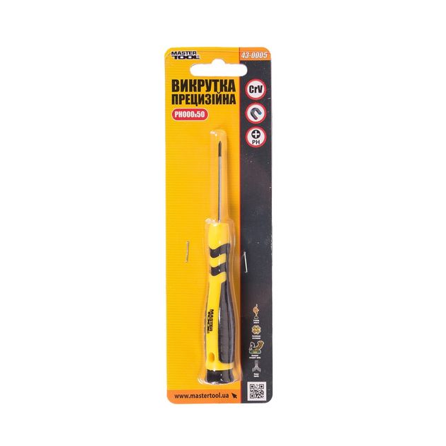 Отвертка MASTERTOOL PH000 50 мм 43-0005, фото , изображение 2 | SNABZHENIE.com.ua
