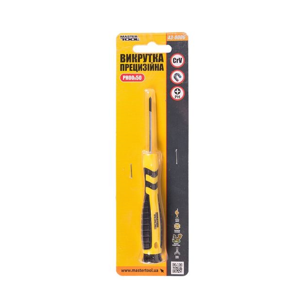 Отвертка прецизионная MASTERTOOL PH00 50 мм 43-0006, фото , изображение 2 | SNABZHENIE.com.ua Отвертка прецизионная MASTERTOOL PH00 50 мм 43-0006, фото , изображение 2 | SNABZHENIE.com.ua