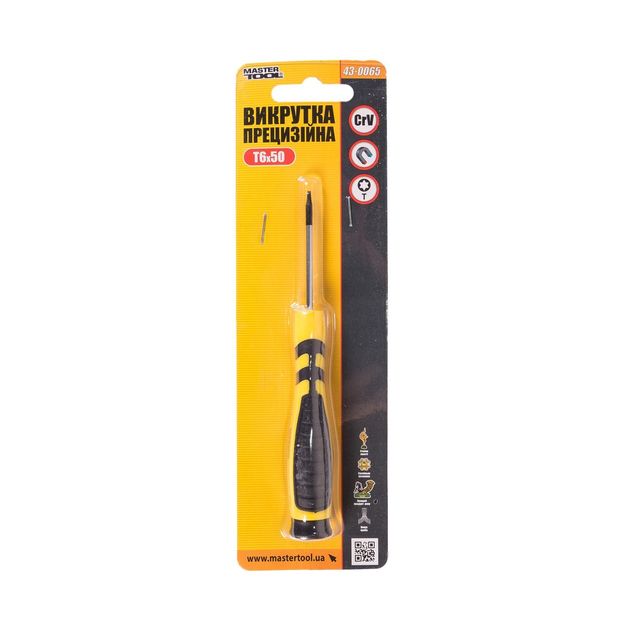 Отвертка MASTERTOOL TORX T6 50 мм 43-0065, фото , изображение 2 | SNABZHENIE.com.ua
