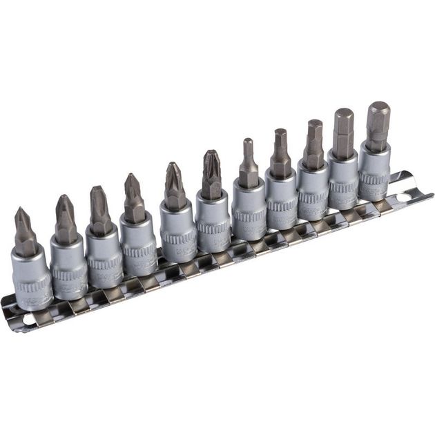 Набор отверточных насадок MASTERTOOL CRV 1/4, 11 шт (PH/PZ/H) 78-1401, фото  | SNABZHENIE.com.ua