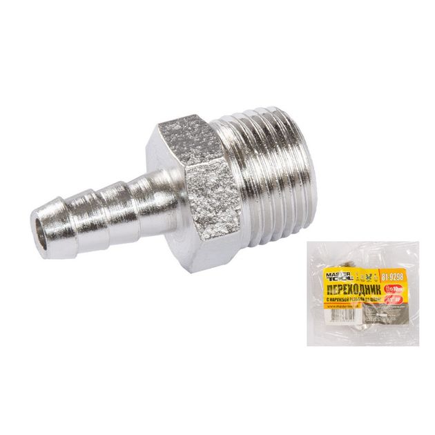 Переходник MASTERTOOL с НР 1/2 на елочку 10 мм 81-9298, фото  | SNABZHENIE.com.ua