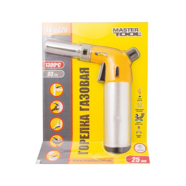Горелка газовая MASTERTOOL Вулкан с пьезоподжигом Ø22 мм 44-5026, фото , изображение 2 | SNABZHENIE.com.ua