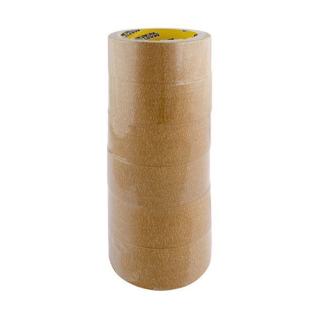 Малярная лента высокотемпературная MASTERTOOL 48 мм 20 м коричневая, фото , изображение 2 | SNABZHENIE.com.ua