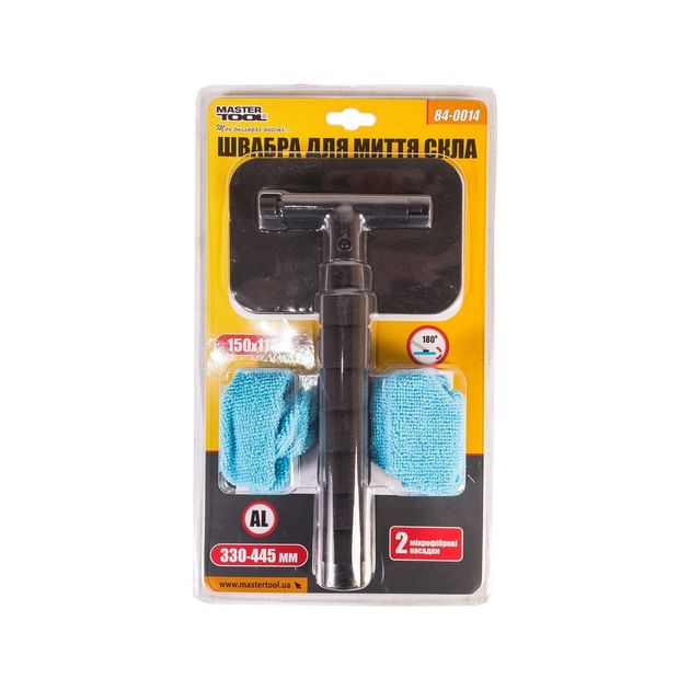 Швабра для миття стекол MASTERTOOL телескопічна 150х110 мм L 330-445 мм 84-0014, фото , зображення 4 | SNABZHENIE.com.ua
