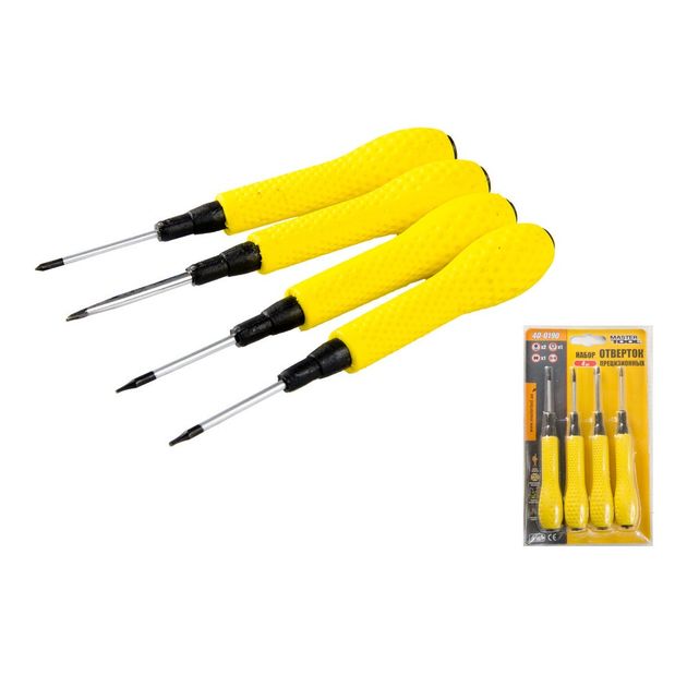 Набор отверток MASTERTOOL 4 шт T5/T6/PH00/ключ 40-0190, фото  | SNABZHENIE.com.ua