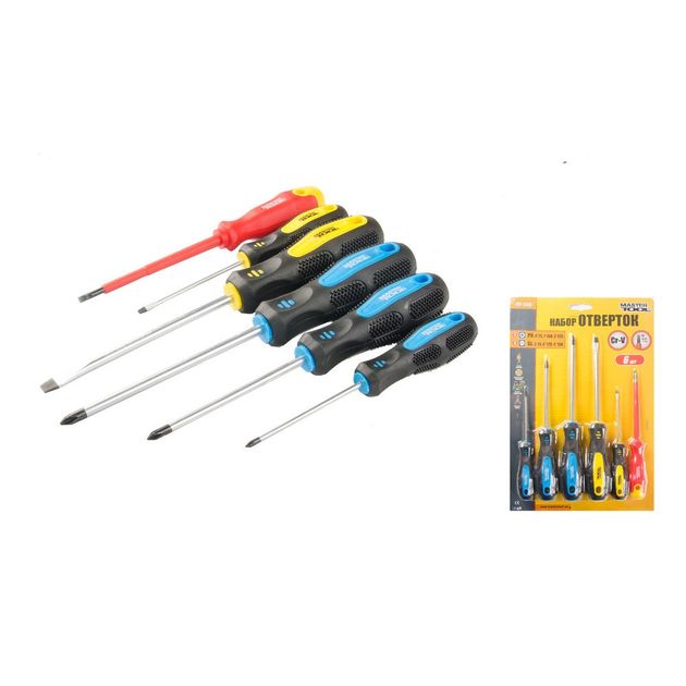 Набор диэлектрических отверток MASTERTOOL 6 шт 40-1146, фото  | SNABZHENIE.com.ua