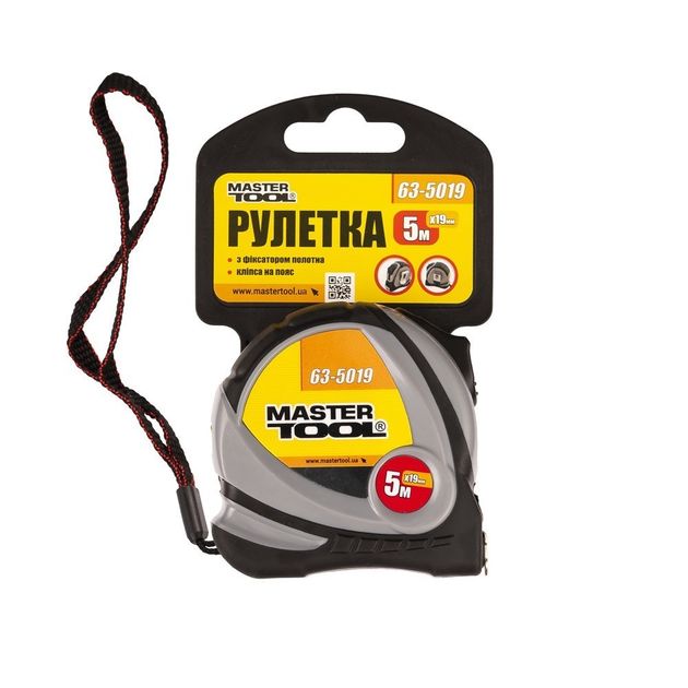 Рулетка MASTERTOOL 5 м, 19 мм, с фиксатором полотна, фото , изображение 2 | SNABZHENIE.com.ua Рулетка MASTERTOOL 5 м, 19 мм, с фиксатором полотна, фото , изображение 2 | SNABZHENIE.com.ua