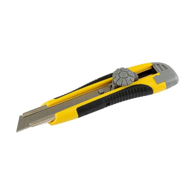 Нож MASTERTOOL 18 мм с металлической направляющей и 3 лезвиями 17-0118, фото  | SNABZHENIE.com.ua