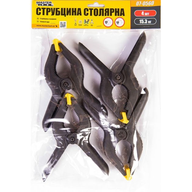 Струбцина MASTERTOOL тип A 150 мм, 60 мм, 15.3 кг, 4 шт, 07-0560, фото , изображение 2 | SNABZHENIE.com.ua