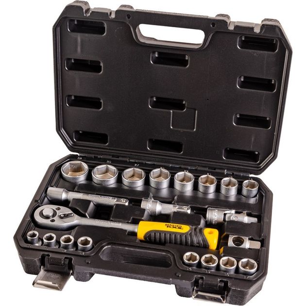 Набор насадок MASTERTOOL CrV 1/2" 10-32 мм 21 шт с трещоткой в кейсе, фото  | SNABZHENIE.com.ua