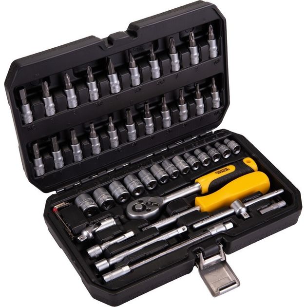 Набір насадок торцевих MASTERTOOL CrV 1/4 4-14 мм трещотка 72Т 46 шт кейс 78-2047, фото , зображення 2 | SNABZHENIE.com.ua Набір насадок торцевих MASTERTOOL CrV 1/4 4-14 мм трещотка 72Т 46 шт кейс 78-2047, фото , зображення 2 | SNABZHENIE.com.ua