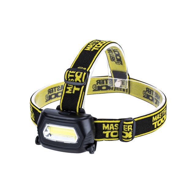 Налобный фонарь MASTERTOOL, 3 режима, COB LED, 75x46x29 мм, фото  | SNABZHENIE.com.ua