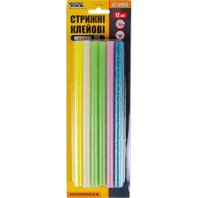 Клеевые стержни MASTERTOOL 11.2х200 мм, 12 шт, неоновые, фото , изображение 2 | SNABZHENIE.com.ua Клеевые стержни MASTERTOOL 11.2х200 мм, 12 шт, неоновые, фото , изображение 2 | SNABZHENIE.com.ua