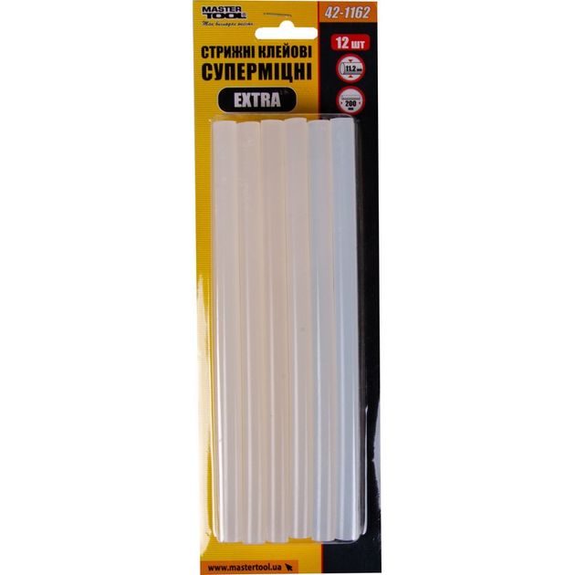 Клеевые стержни MASTERTOOL EXTRA 11.2x200 мм, 12 шт, суперпрочные, фото , изображение 2 | SNABZHENIE.com.ua Клеевые стержни MASTERTOOL EXTRA 11.2x200 мм, 12 шт, суперпрочные, фото , изображение 2 | SNABZHENIE.com.ua