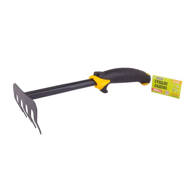 Грабли садовые MASTERTOOL 5 зубов с ручкой и TPR 300х95 мм 14-6174, фото  | SNABZHENIE.com.ua