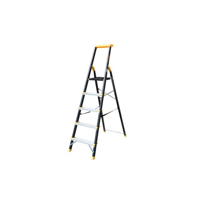 Стремянка MASTERTOOL 5 ступеней, сталь+алюминий, h=1064 мм, max 150 кг, фото  | SNABZHENIE.com.ua